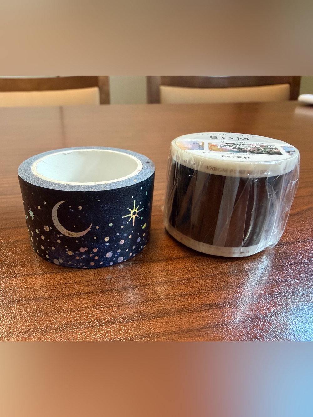 Celestial Moon & Stars Decorative Washi Tape - Navy Blue